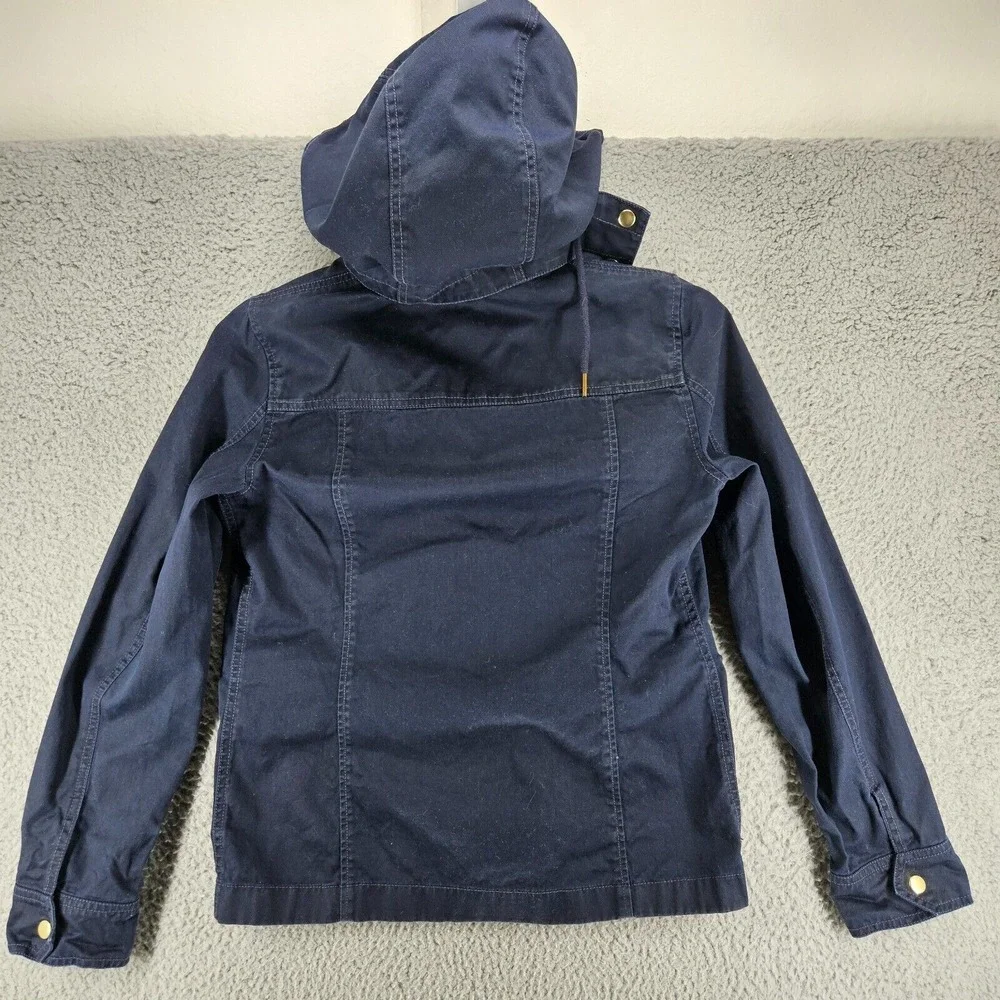 J Crew Women's Jacket Navy Blue Military Field Cargo Jacket‎ Small S Full Zip Up
